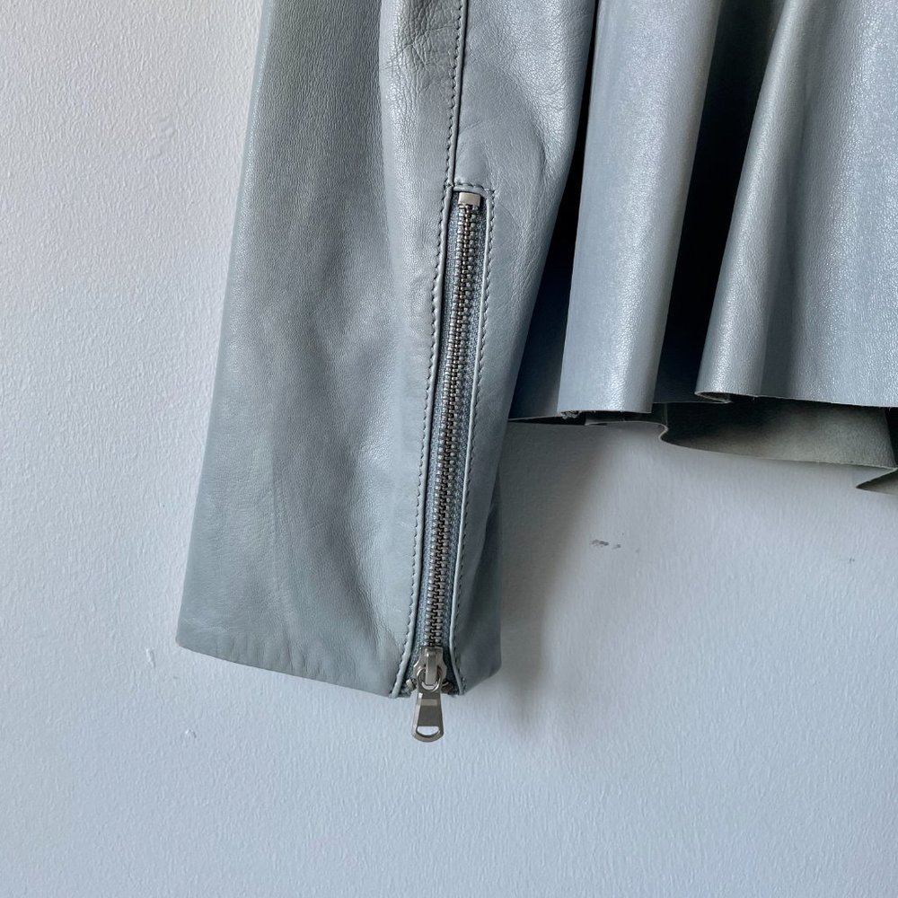 Danier Light Gray Leather Peplum Jacket - Picture 6 of 13